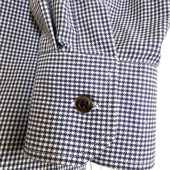 Boswell & Sons Shirtmakers Body Cut Cotton Dress Shirt Blue Houndstooth 17.5 /44 - Picture 5 of 9